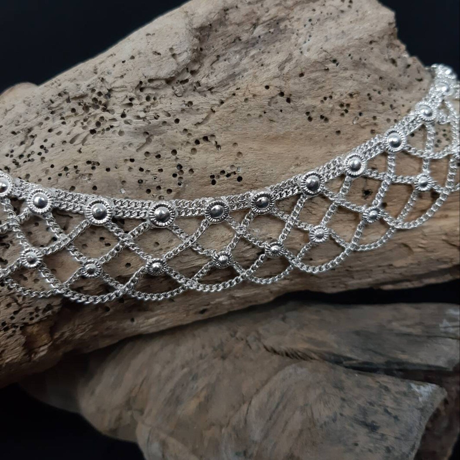 Indian Silver Anklet, Belly Dance Bells Gypsy Boho Jewelry, Anklets Chain dainty Ankle Bracelet