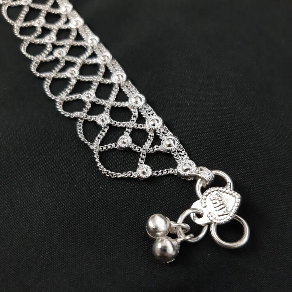 Indian Silver Anklet, Belly Dance Bells Gypsy Boho Jewelry, Anklets Chain dainty Ankle Bracelet