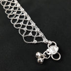 Indian Silver Anklet, Belly Dance Bells Gypsy Boho Jewelry, Anklets Chain dainty Ankle Bracelet
