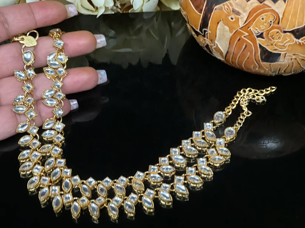AD Diamond Anklet Kundan PayalGold Anklet Antique Gold