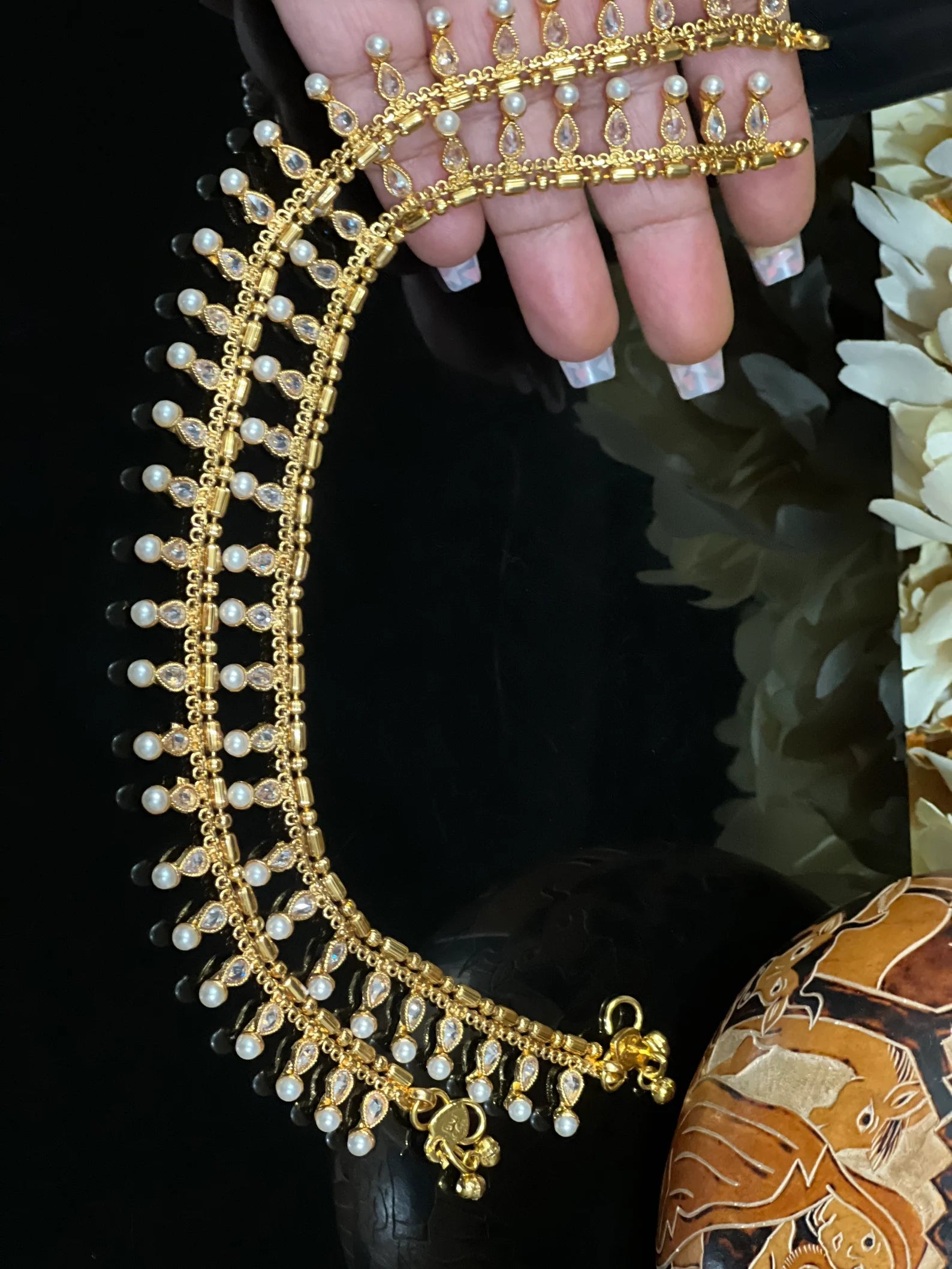 InchesPolki Kundan AnkletsGold Anklet SetWedding JewelryWedding JewelryBollywood JewelryPayal PairAnklet PairIndian Anklet