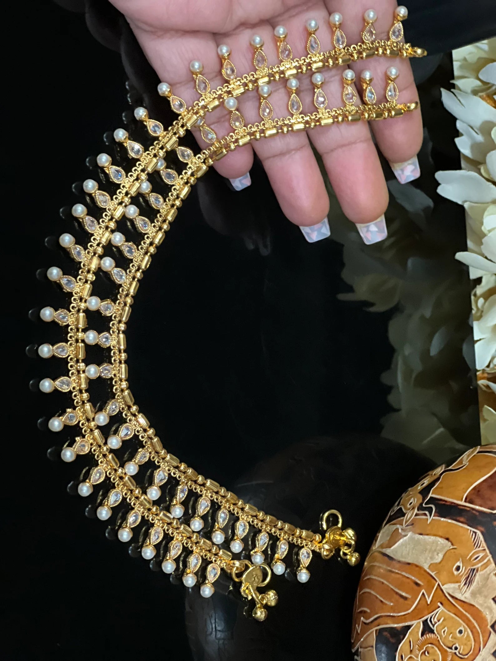 InchesPolki Kundan AnkletsGold Anklet SetWedding JewelryWedding JewelryBollywood JewelryPayal PairAnklet PairIndian Anklet