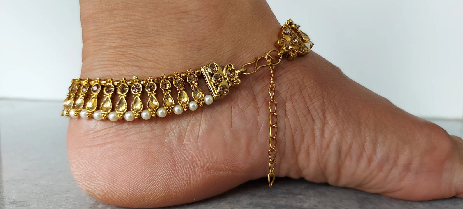 Stunning Antique Giggling Bells Ankle Anklet Payal Feet Chain Indian Traditional Bridal Jewellery