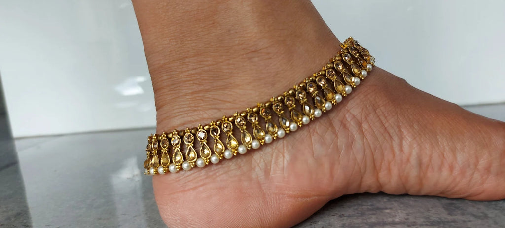 Stunning Antique Giggling Bells Ankle Anklet Payal Feet Chain Indian Traditional Bridal Jewellery