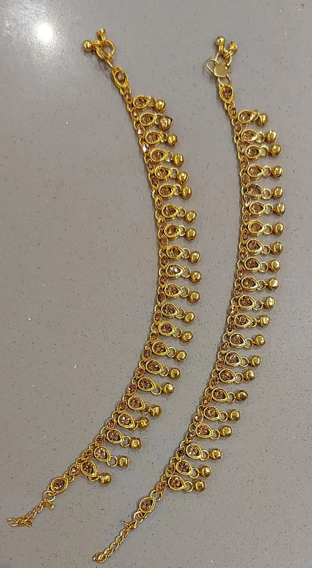 Stunning Antique Giggling Bells Ankle Anklet Payal Feet Chain Indian Traditional Bridal Jewellery