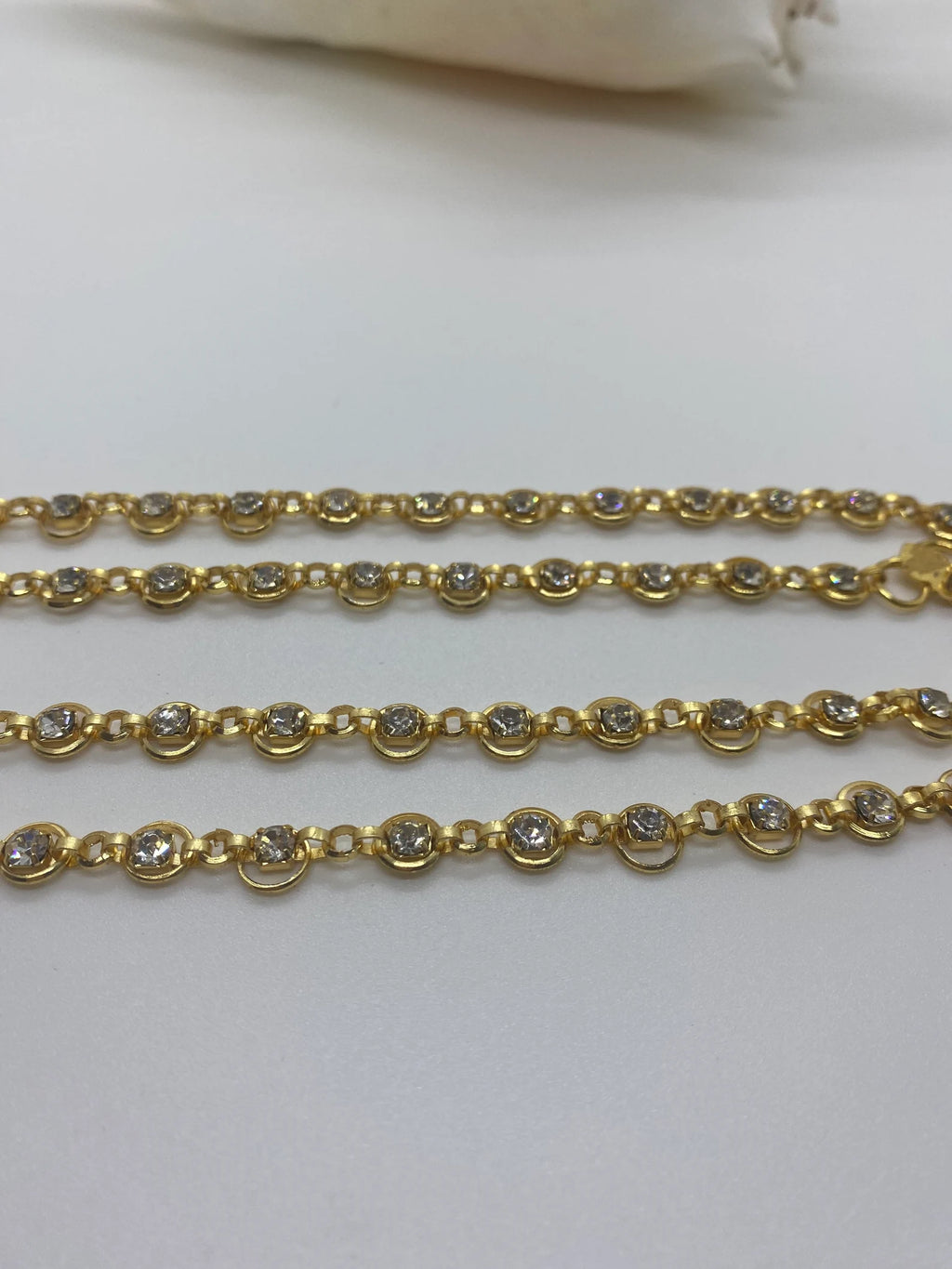 Bollywood jewellery, gold color anklets. Indian jewelry