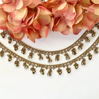 Antique Gold Ghungroo Polki Payals Indian Jewelry Gold Anklets Polki Anklets Boho Anklets Indian Wedding Bridal Anklets Polki Jhanjra Panjeb