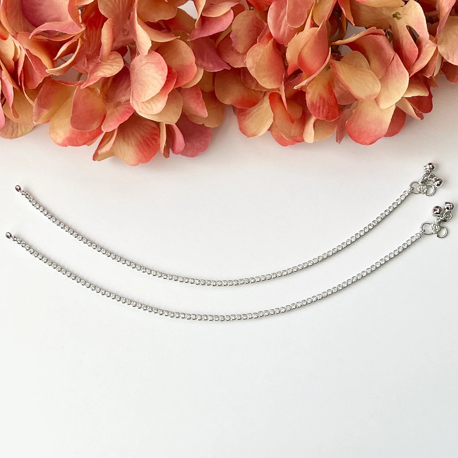 Gold Silver Indian Payals Delicate Gold Anklets Indian Jewelry Silver Boho Anklets Ethnic Jewelry Simple CZ AD Anklets Desi Anklets