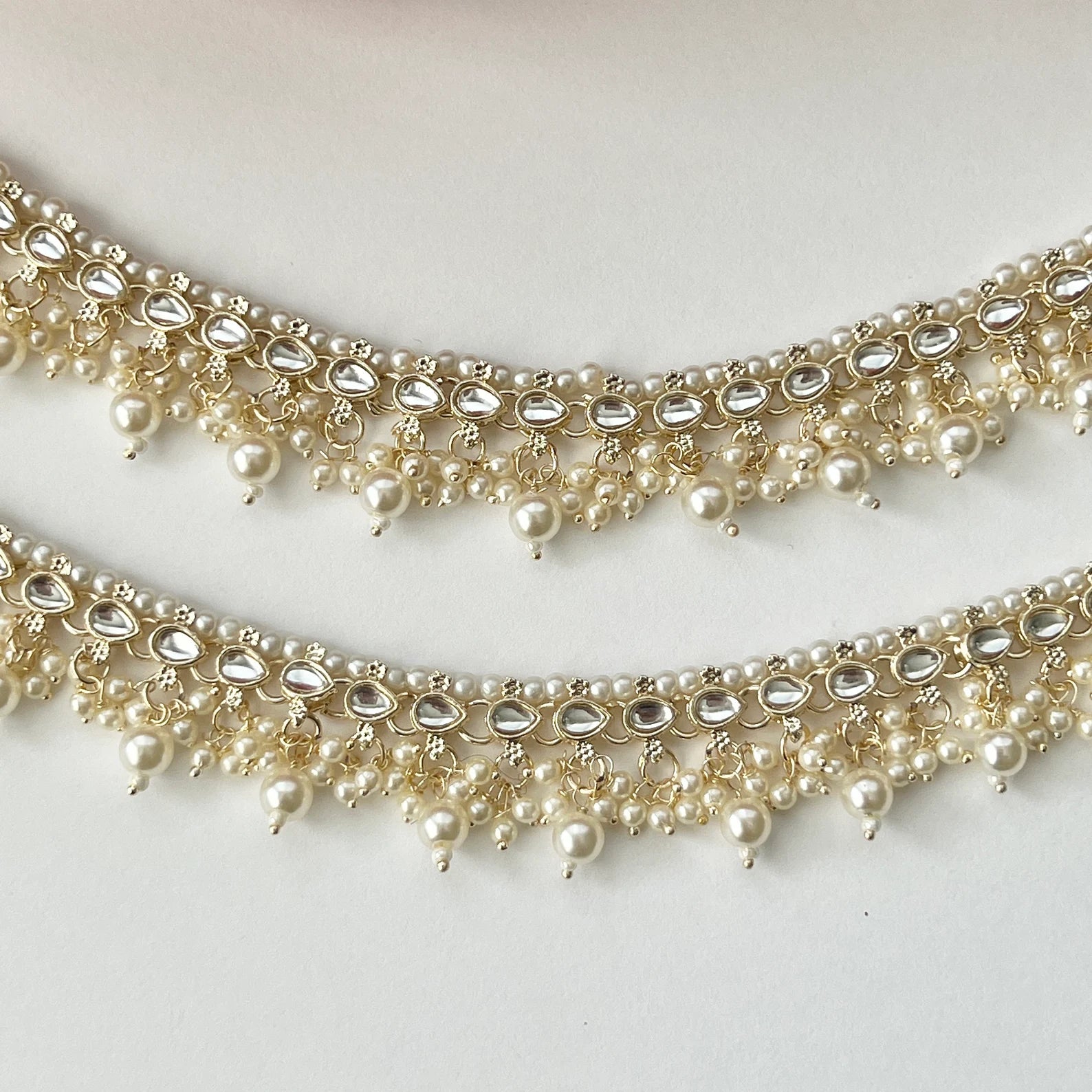 Gold Kundan Moti Pearl Anklet Payal Temple Anklet Payal Jhanjran Panjeb Boho Anklet Indian Jewelry Ethnic Jewelry Wedding Bridal Desi Anklet