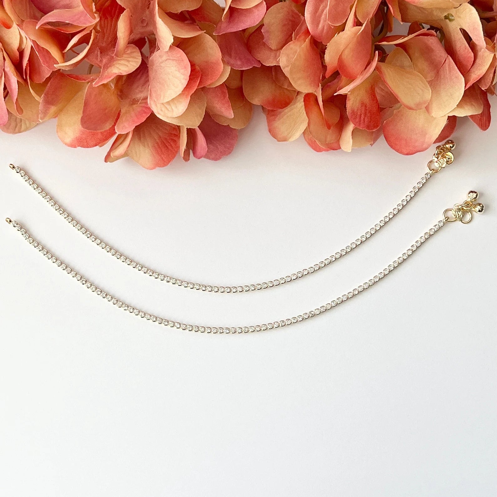 Gold Silver Indian Payals Delicate Gold Anklets Indian Jewelry Silver Boho Anklets Ethnic Jewelry Simple CZ AD Anklets Desi Anklets