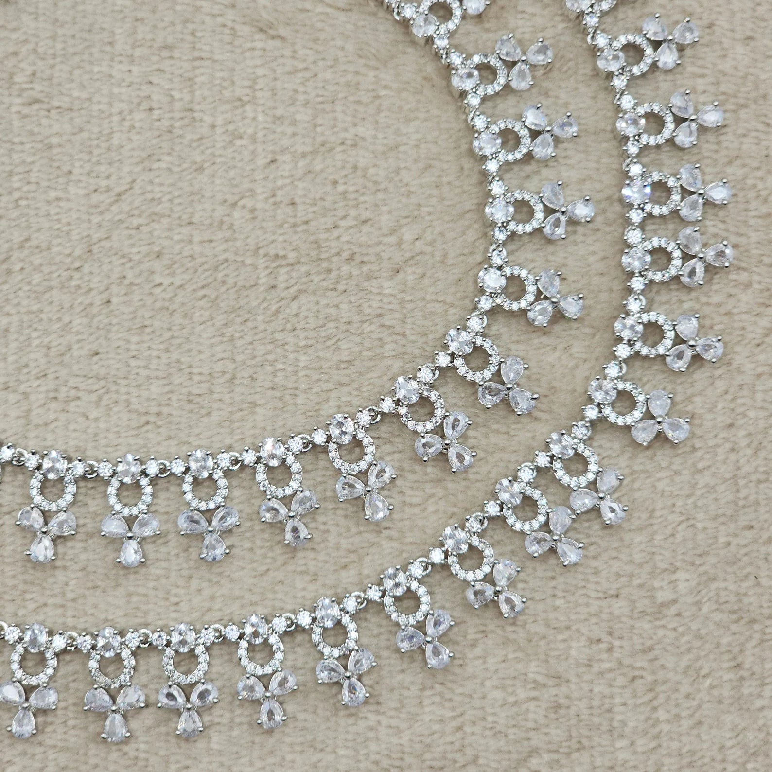 Navin American Diamond CZ Payal, Indian Asian Anklets, CZ Anklets, Jhanjara, Payal, AD Jewellery