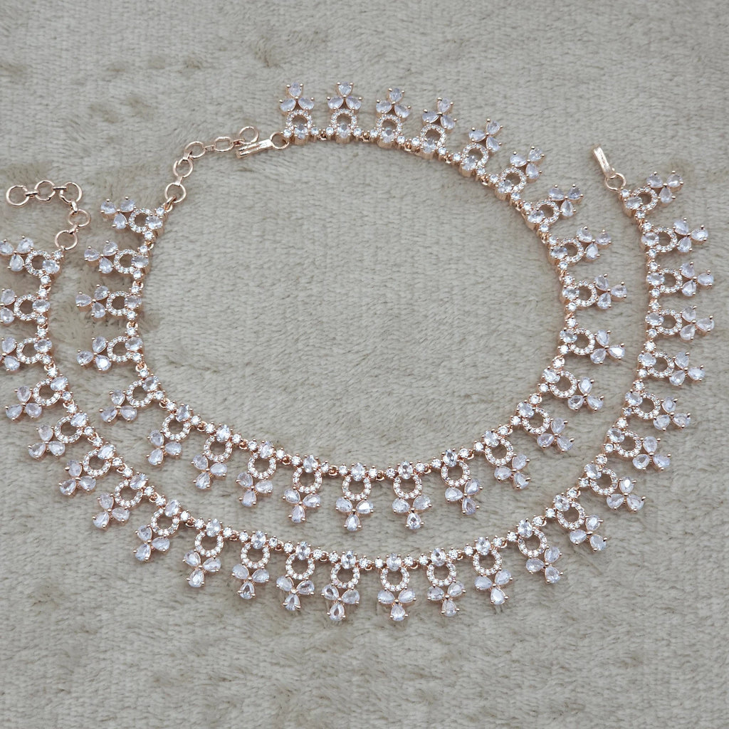 Navin American Diamond CZ Payal, Indian Asian Anklets, CZ Anklets, Jhanjara, Payal, AD Jewellery