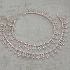 Navin American Diamond CZ Payal, Indian Asian Anklets, CZ Anklets, Jhanjara, Payal, AD Jewellery