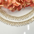Gold Kundan Moti Pearl Anklet Payal Temple Anklet Payal Jhanjran Panjeb Boho Anklet Indian Anklets Wedding Bridal Desi Anklet Kundan Anklets