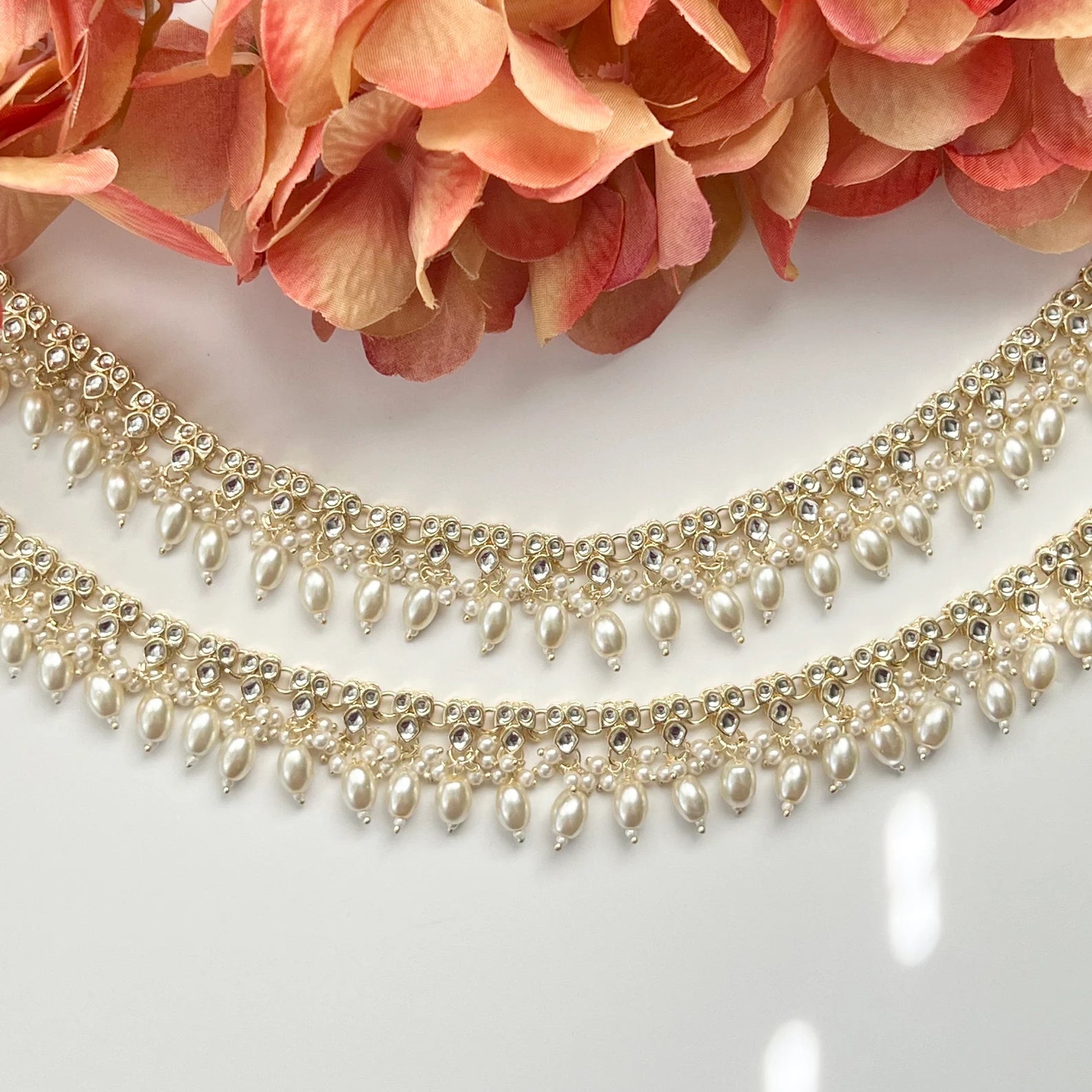 Gold Kundan Moti Pearl Anklet Payal Temple Anklet Payal Jhanjran Panjeb Boho Anklet Indian Anklets Wedding Bridal Desi Anklet Kundan Anklets