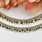 Gold Moti Anklet Payal Simple Pearl Temple Anklet Payal Jhanjran Panjeb Boho