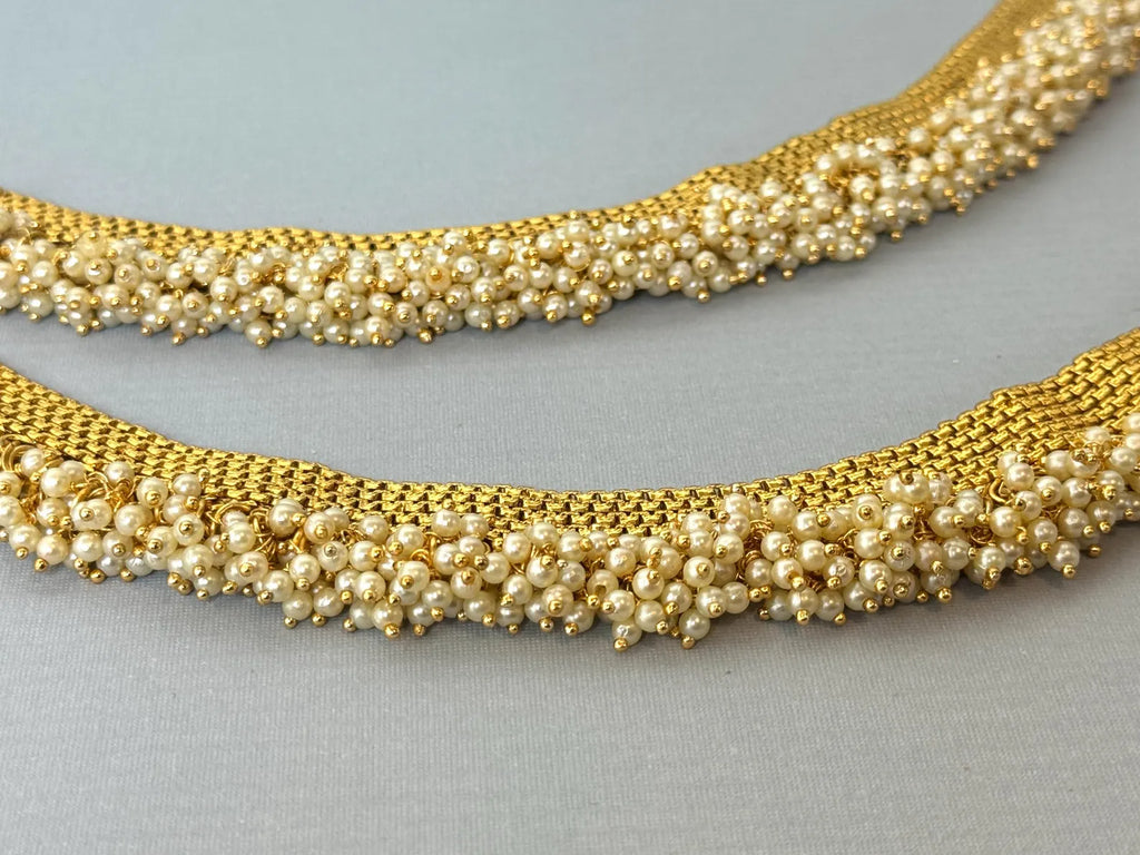 Bridal payal gold plated pearls payal traditional payal gungaroo payal fancy golden payal jhanjhar bridal payal anklet indian classic payal