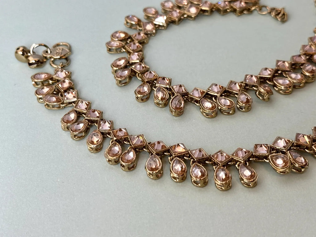 Indian Payal gold plated anklet reverse Ad payal traditional payal classic payal fancy reverse ad jhanjhar rhinestone payal