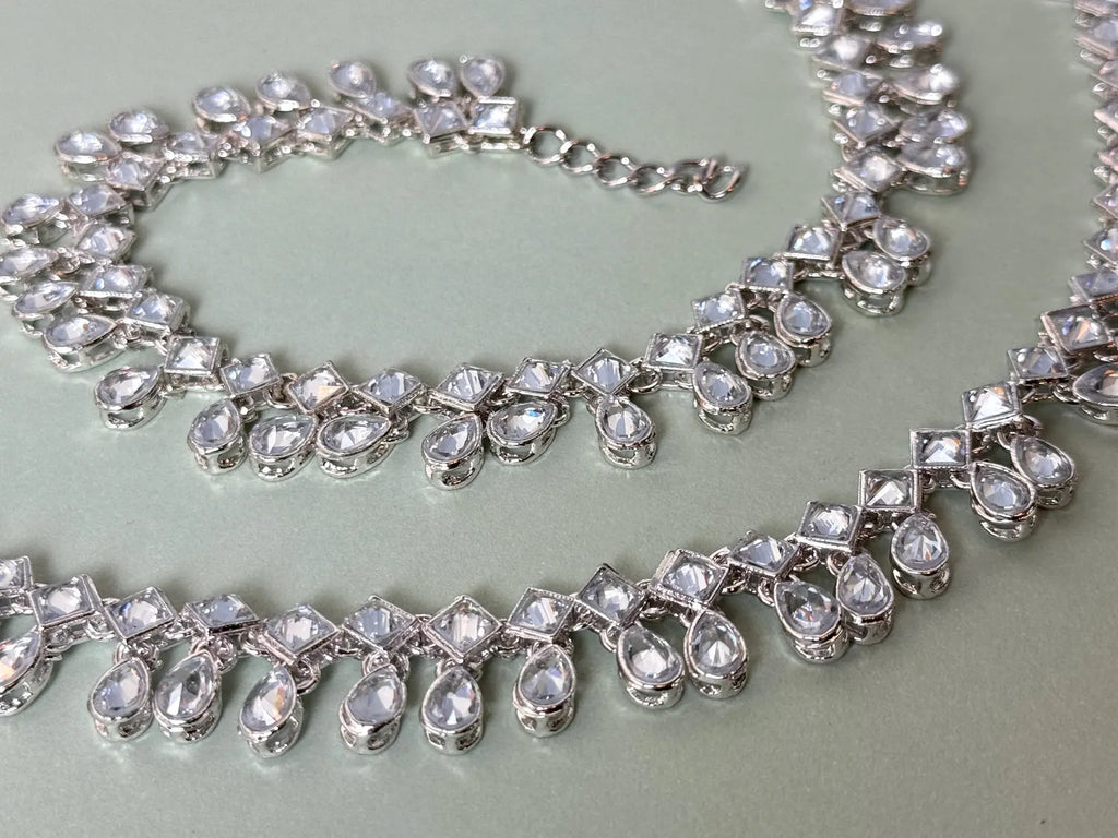 Indian Payal silver ghungaroo plated anklet pearls payal traditional payal classic payal fancy reverse ad jhanjhar rhinestone payal