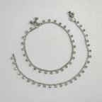 Silver Plated Polki Anklet, Payal for Women, Ankle Bracelet, Jhanjar, Trendy Jewelry