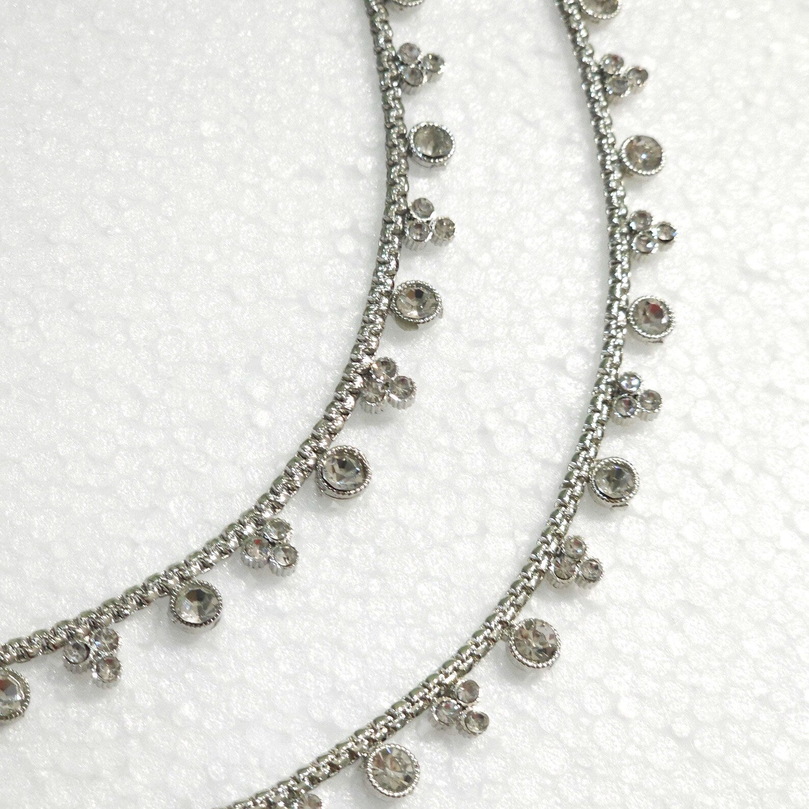 Silver Plated Polki Anklets, Stunning Indian Payal Jhanjar Pair Full Silver Jewelry Bridal Gift for Her