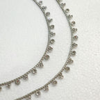 Silver Plated Polki Anklets, Stunning Indian Payal Jhanjar Pair Full Silver Jewelry Bridal Gift for Her