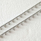 Silver Plated Polki Anklets, Stunning Indian Payal Jhanjar Pair Full Silver Jewelry Bridal Gift for Her