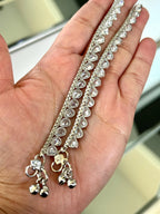 Silver Classic Payal With Rhodium Plating and Bells  Silver Jhanjar, Indian Jewelry, Silver Anklet, Silver Sheeshphool, Silver Matha Patti