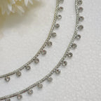 Silver Plated Polki Anklet, Payal for Women, Ankle Bracelet, Jhanjar, Trendy Jewelry