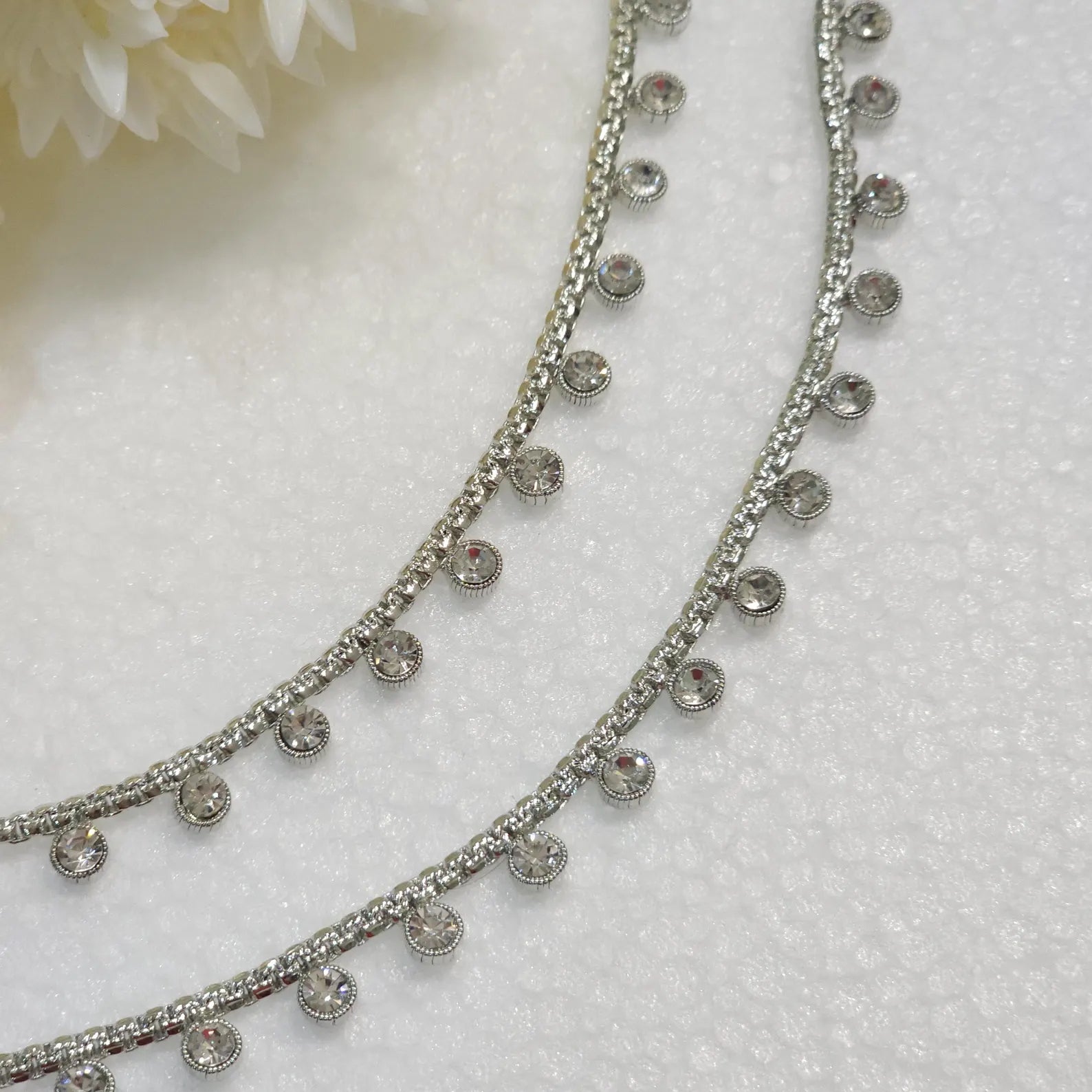 Silver Plated Polki Anklet, Payal for Women, Ankle Bracelet, Jhanjar, Trendy Jewelry