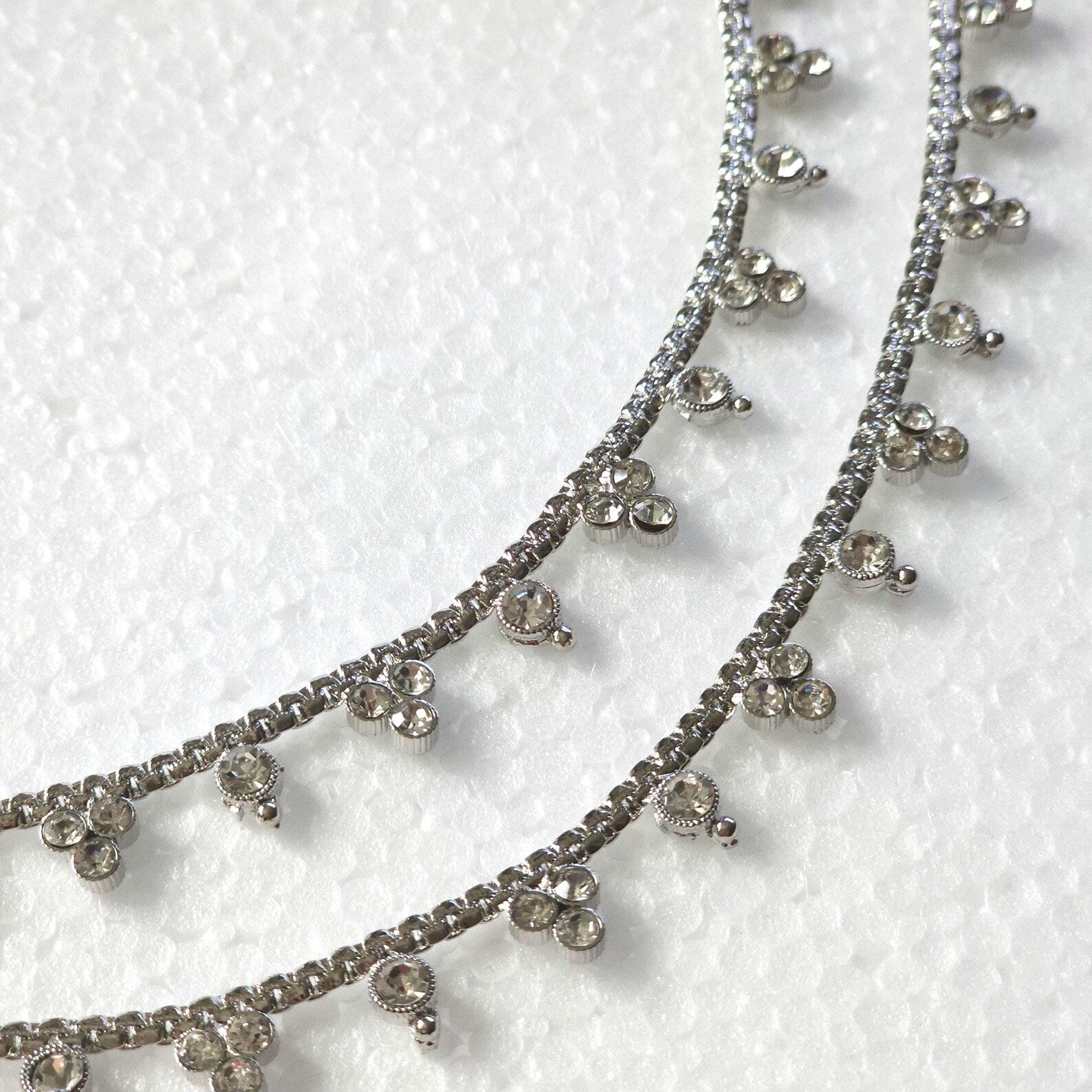 Silver Plated Polki Anklets, Stunning Indian Payal Jhanjar Pair Full Silver Jewelry Bridal Gift for Her