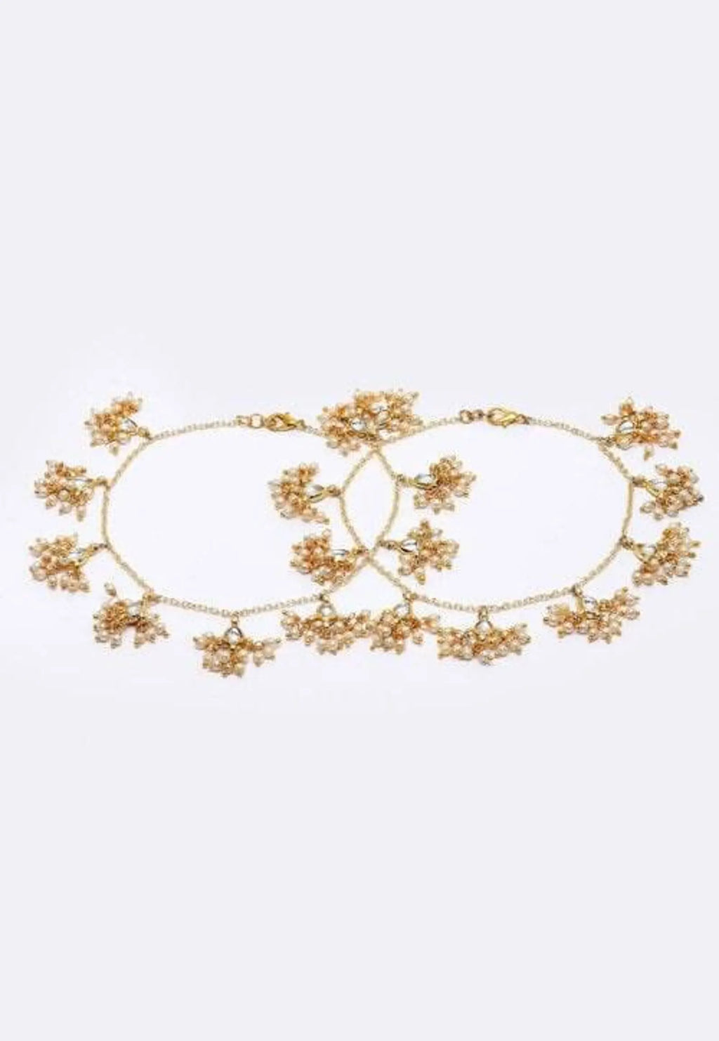 Anklets Payal Foot Bracelet Indian Gold pair Anklets Foot Bracelet Payal Jhanjar Jewelry JewelleryTraditional Bollywood Panjeb Jewelry