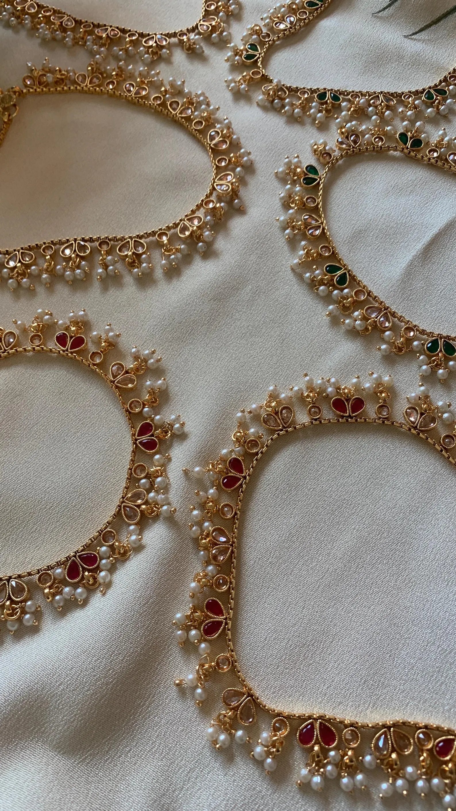 Meena Payals feet accessory anklets golden polish polki payaldainty ankletIndian JewelryPakistani Jewellerypearl payal pearl anklet
