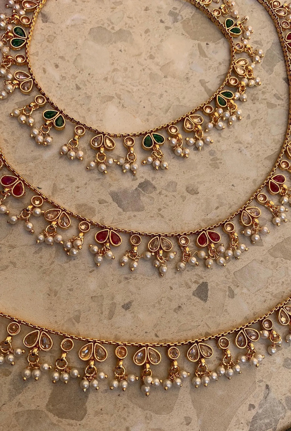 Meena Payals feet accessory anklets golden polish polki payaldainty ankletIndian JewelryPakistani Jewellerypearl payal pearl anklet