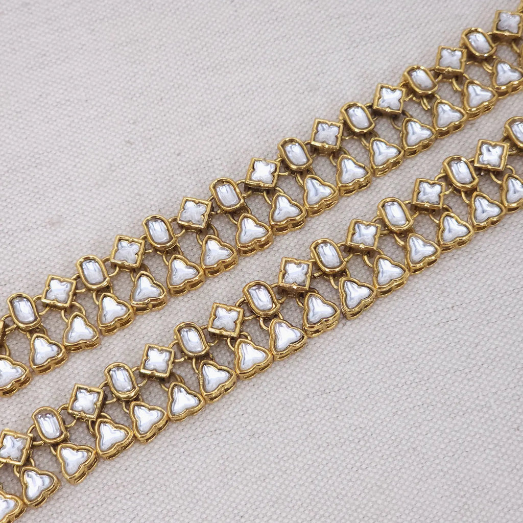 Amisha Gold Plated Kundan Chain Anklet  Indian Bridal Payal  Dainty Tradition & Boho Ankle Bracelet Gift for Her