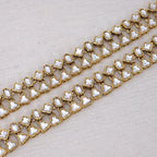 Amisha Gold Plated Kundan Chain Anklet  Indian Bridal Payal  Dainty Tradition & Boho Ankle Bracelet Gift for Her