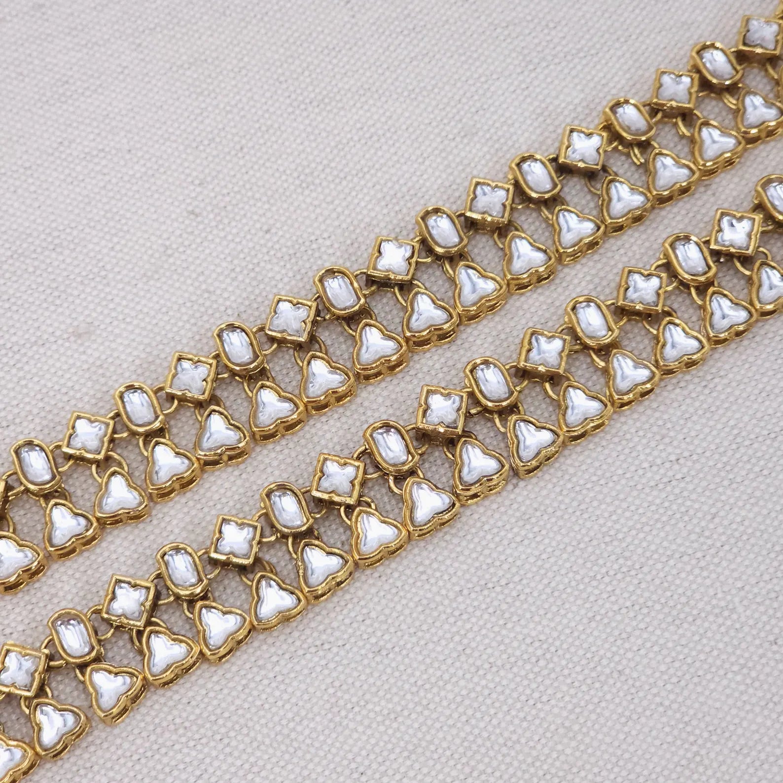 Amisha Gold Plated Kundan Chain Anklet  Indian Bridal Payal  Dainty Tradition & Boho Ankle Bracelet Gift for Her