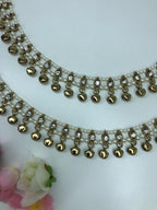 Anklets Pair With White StoneAdjustable Size Ghungroo Anklets JhanjranPunjebanPayal