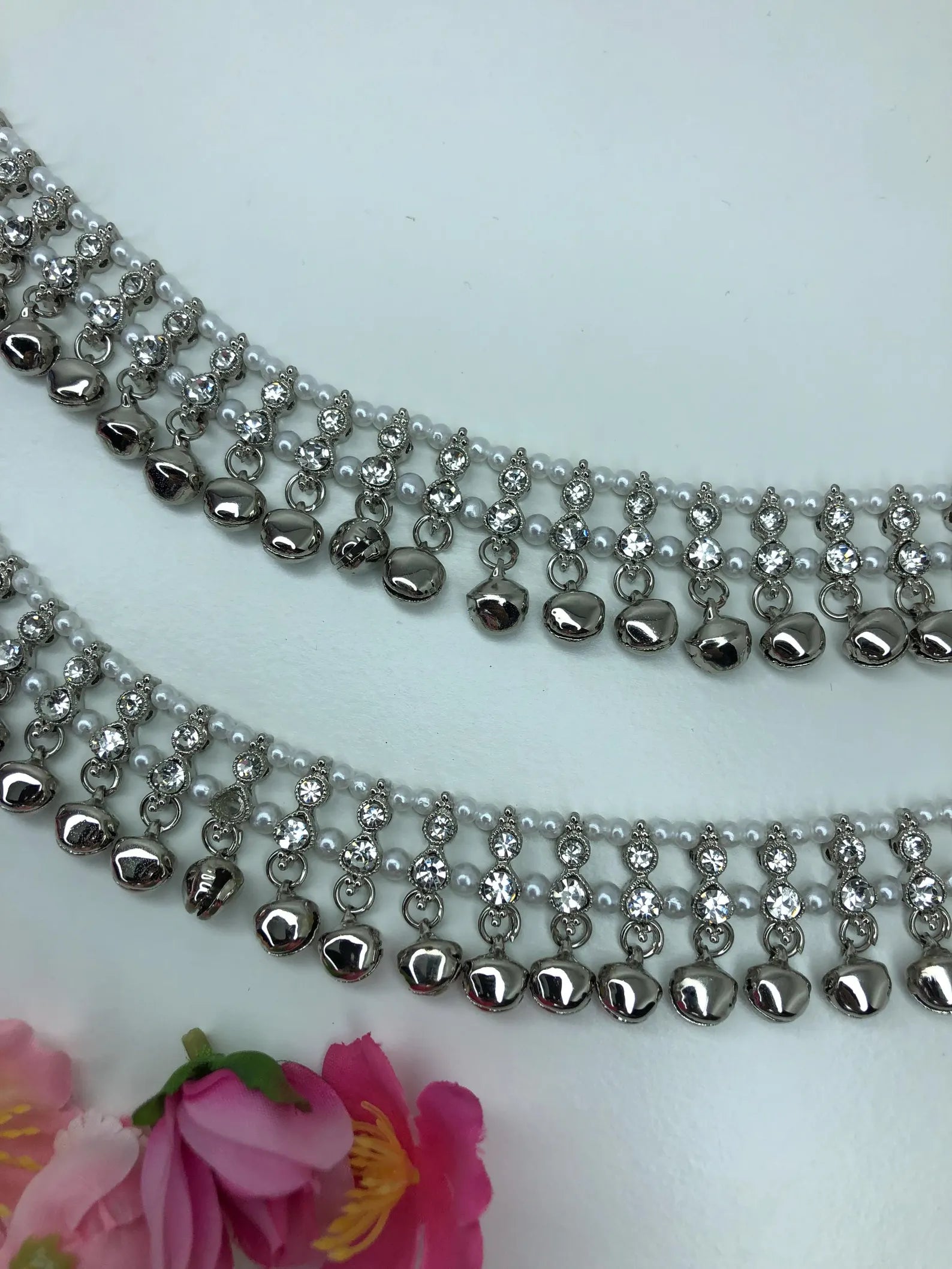 Anklets Pair in silver Colour with Ghungroo Adjustable sizePayalPunjebanJhanjranPremium Quality