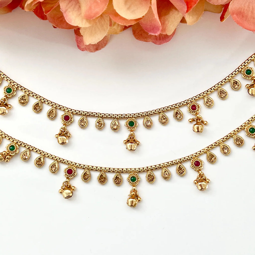 Payal Temple Anklet Payal Jhanjran Panjeb Boho Anklet Indian Jewelry Ethnic Jewelry Wedding Bridal Desi Anklet