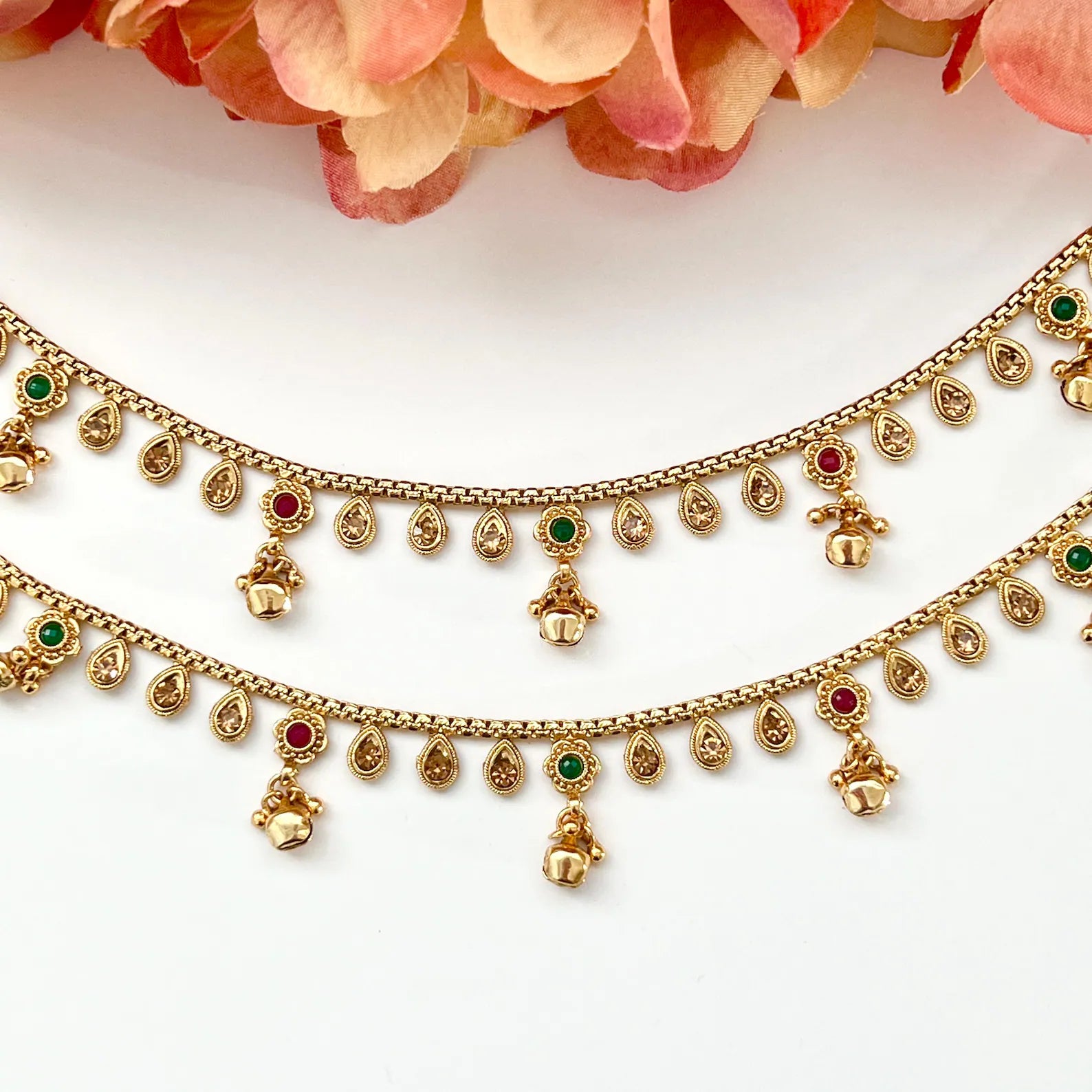 Payal Temple Anklet Payal Jhanjran Panjeb Boho Anklet Indian Jewelry Ethnic Jewelry Wedding Bridal Desi Anklet