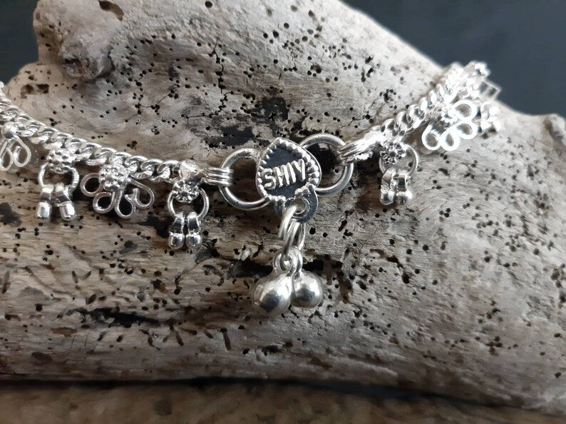 Belly Dance Bells Gypsy Boho Jewelry, Anklets Chain dainty Ankle