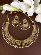 Gold Necklace_ Temple Jewelry_ Indian Necklace_