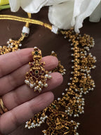 Kemp Choker Necklace_ Guttapusalu Lakshmi Necklace _south Indian Necklace Set_