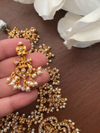 Kemp Choker Necklace_ Guttapusalu Lakshmi Necklace _south Indian Necklace Set_