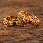 Buy Gold Bangles_indian Bangles_matte Gold Ghungroo Kada_openable Bangles_