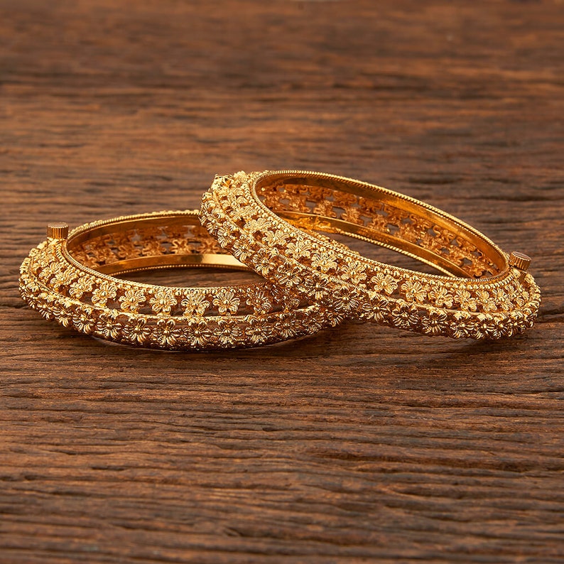 Buy Antique Gold Bangles_indian Bangles_ Gold Kada_