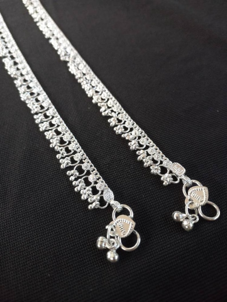 Indian Traditional Ethnic Anklet, Vintage Women Silver Anklet