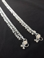 Indian Traditional Ethnic Anklet, Vintage Women Silver Anklet