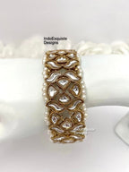 Buy Bollywood Style Kundan Wide Kade_ Bracelet single Pc_antique Gold Kade_